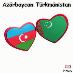 Turkmenistan Heart Shaped Flag