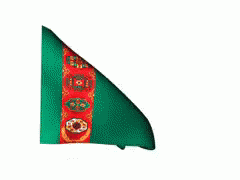 Turkmenistan National Flag Waving