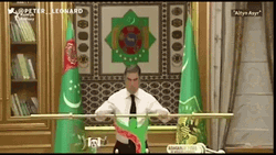 Turkmenistan President Gurbanguly Lifting Weight