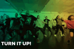 Turn It Up Energetic Mob Dancing GIF