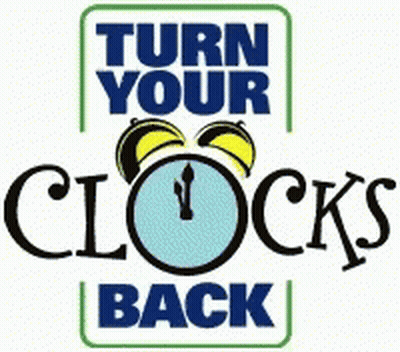 Turn Your Clocks Back Logo With Clock GIF