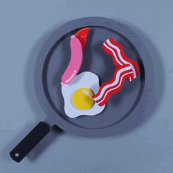 Turning Breakfast Foods GIF