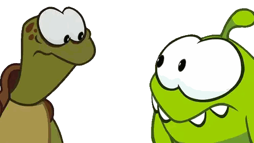 Turtle And Green Monster Standing Sticker