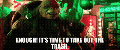 Turtle Holding Boxing Glove Saying Enough Time To Take Out The Trash GIF