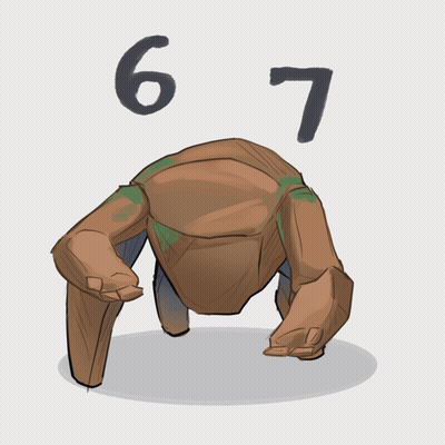 Turtle With Numbers 6 And 7 Behind It GIF