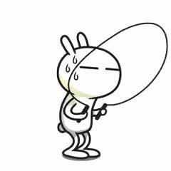 Tuzki Skipping Rope Sweating GIF