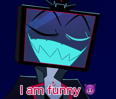 TV Head Cartoon Saying I Am Funny GIF