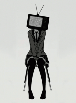 Tv Man Static Screen Anime GIF