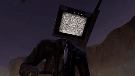 Tv Man Static Screen Zoom In GIF