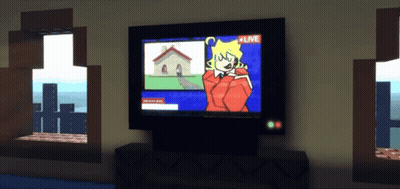 TV Screen Showing Cartoon Character Saying Live GIF