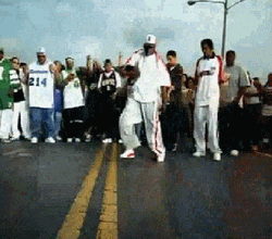 Tweaker Guy Dances In Front Of Crowd GIF