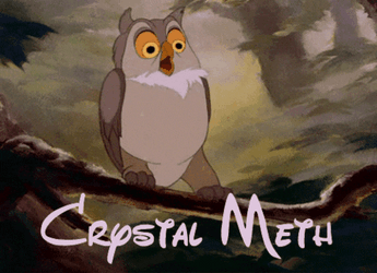 Tweaker Owl Spinning Forward Crystal Meth GIF