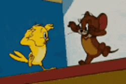 Tweetie And Tom Shaking Hands GIF