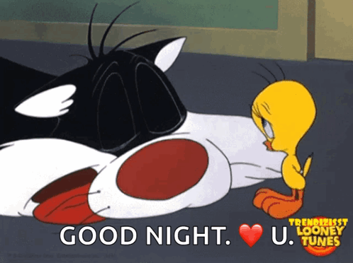 Tweety And Sylvester From Looney Tunes Are Kissing GIF