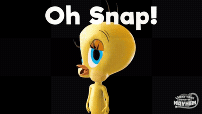 Tweety From Looney Tunes Says Oh Snap GIF