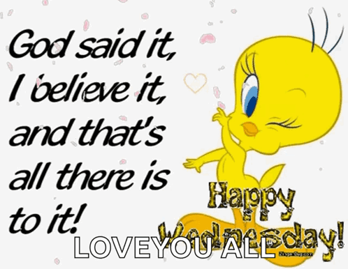 Tweety Says " God Said It I Believe It And That 'S All There Is To It ! " GIF