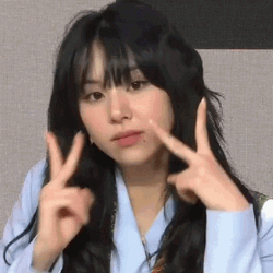 Twice Member Chaeyoung Peace Sign GIF