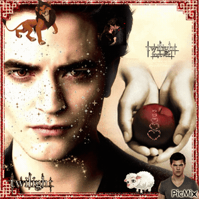 Twilight Poster Man Holding Red Apple GIF