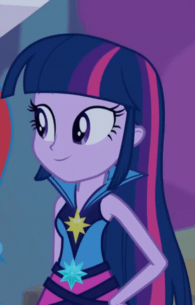 Twilight Sparkle Equestria Girls Blue Top With Star GIF