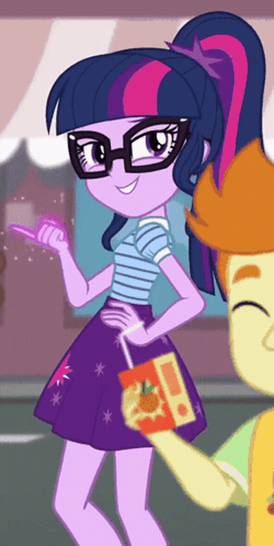 Twilight Sparkle Equestria Girls Wearing Glasses GIF