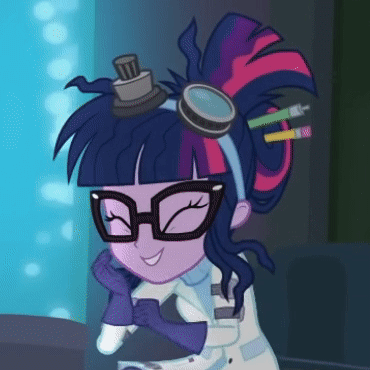 Twilight Sparkle From My Little Pony Equestria Girls Wearing Glasses And Goggles GIF