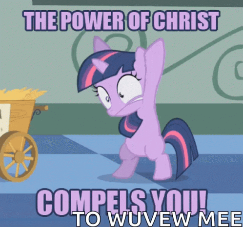 Twilight Sparkle From My Little Pony Says The Power Of Christ Compels You To Wouvew Mee GIF