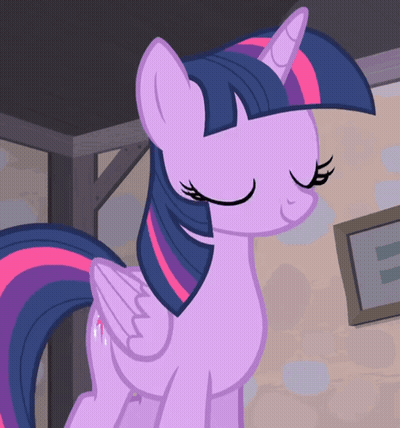 Twilight Sparkle From My Little Pony Stands In Front Of A Picture GIF