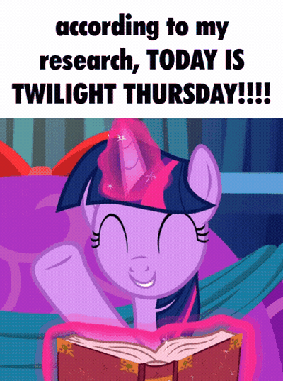 Twilight Sparkle Is Reading A Book According To My Research Today Is Twilight Thursday !!! GIF