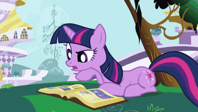 Twilight Sparkle Laying On Ground Reading Book GIF