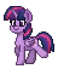 Twilight Sparkle My Little Pony Pixel Art Glasses Sticker