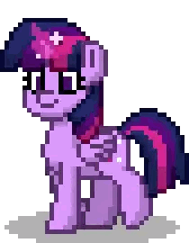 Twilight Sparkle Pixel Art Pony Pink Purple Mane Sticker