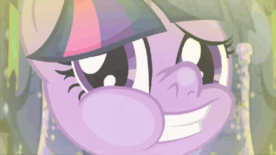 Twilight Sparkle Smiling With Rainbow Mane GIF