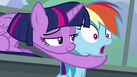 Twilight Sparkle Teasing Rainbow Dash GIF