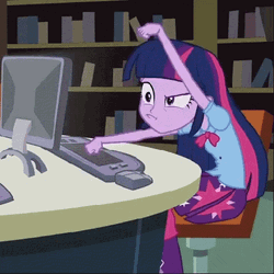 Twilight Sparkle Typing At PC GIF