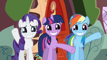 Twilight Sparkle Waving With Friends GIF