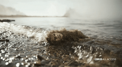 Twilight Zone Stuffed Animal Floating In Water GIF