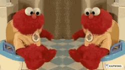 Twin Elmo Toilet Dance Sesame Street GIF