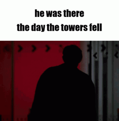 Twin Towers Falling Man Walking Away GIF