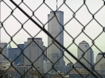 Twin Towers Falling New York City From Afar GIF
