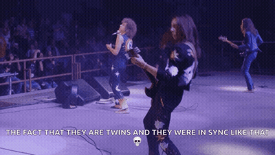 Twins In Sync On Screen GIF