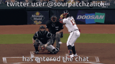 Twitter User @ Sourpatchzalich Has Entered The Chat While Watching A Baseball Game GIF