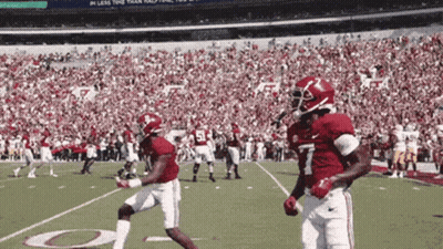Two Alabama Football Players Celebrate Touchdown GIF