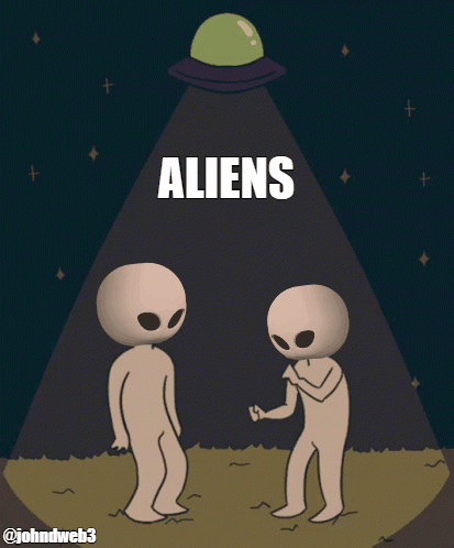 Two Aliens Standing Together GIF