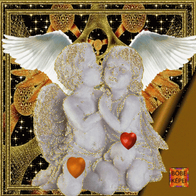 Two Angels Kissing With Bobe GIF