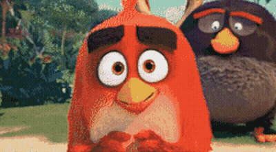 Two Angry Birds Next To Each Other GIF