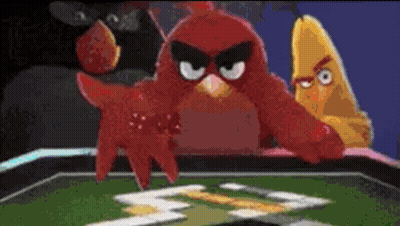 Two Angry Birds Playing Game GIF