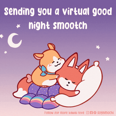 Two Animals Hugging Good Night Smooch GIF