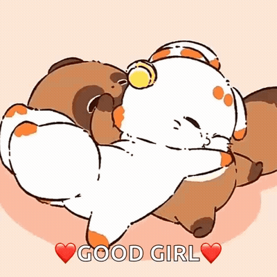 Two Animals Hugging Saying Good Girl