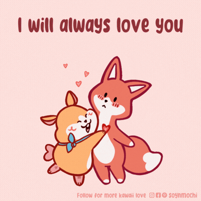 Two Animals Hugging Saying I Will Always Love You GIF