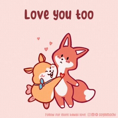 Two Animals Hugging Saying Love You Too GIF